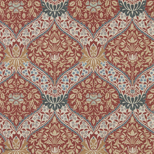 Norbury behang in Slate/Madder van Morris & Co