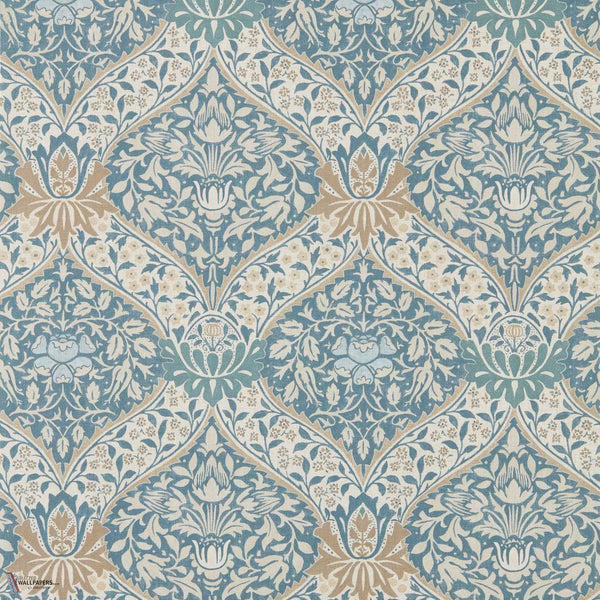 Norbury behang in Woad/Linen van Morris & Co