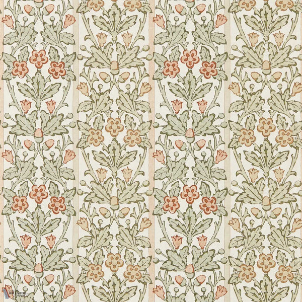 Oak & Blossom Tapete in Chestnut/Primrose von Morris & Co