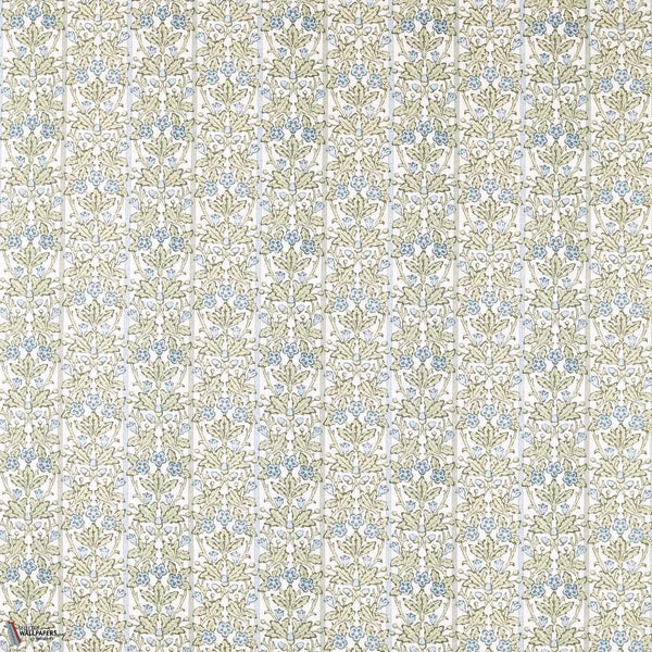 Oak & Blossom tessuto in Thyme/Woad di Morris & Co