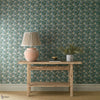 Peony Trellis wallpaper in Soft Blue/Nettle by Morris & Co