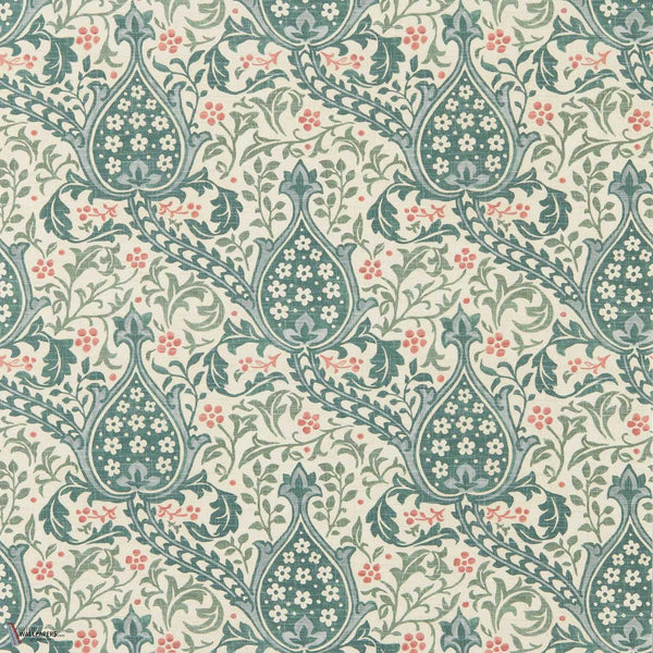 Persian Tulip wallpaper in Teal by Morris & Co
