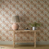 Persian Tulip wallpaper in Umber/Mineral Blue by Morris & Co