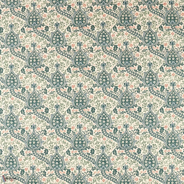 Persian Tulip tejido en Teal de Morris & Co