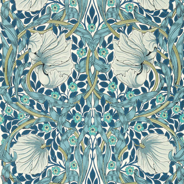 Pimpernel wallpaper in Cobalt/Mineral by Morris & Co