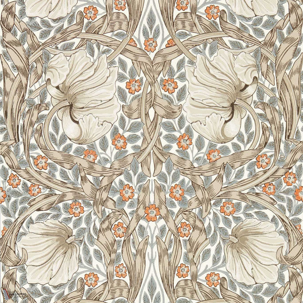 Pimpernel papier peint en Linen/Coral de Morris & Co