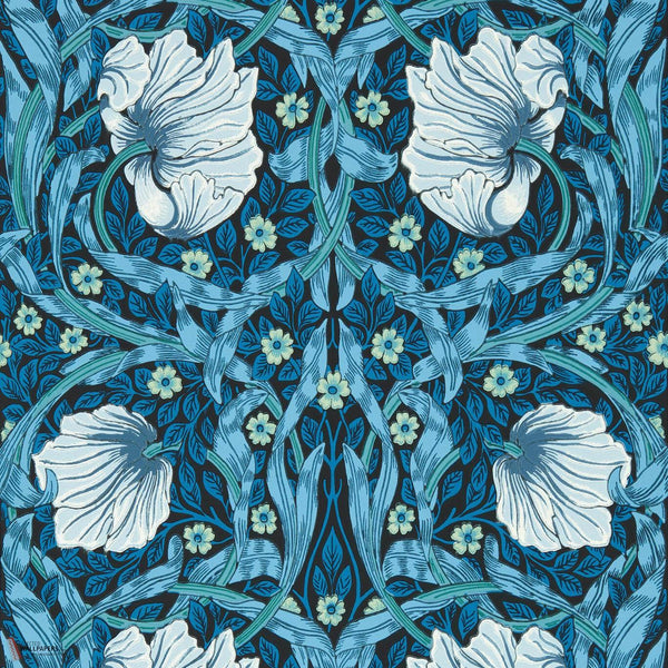 Pimpernel papier peint en Midnight/Opal de Morris & Co