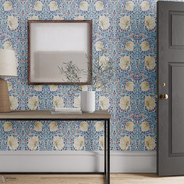 Pimpernel papier peint en Woad de Morris & Co