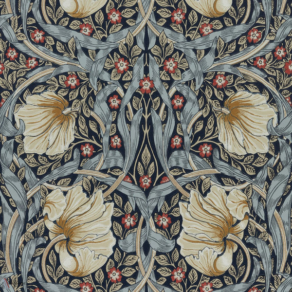 Pimpernel behang in Indigo/Hemp van Morris & Co