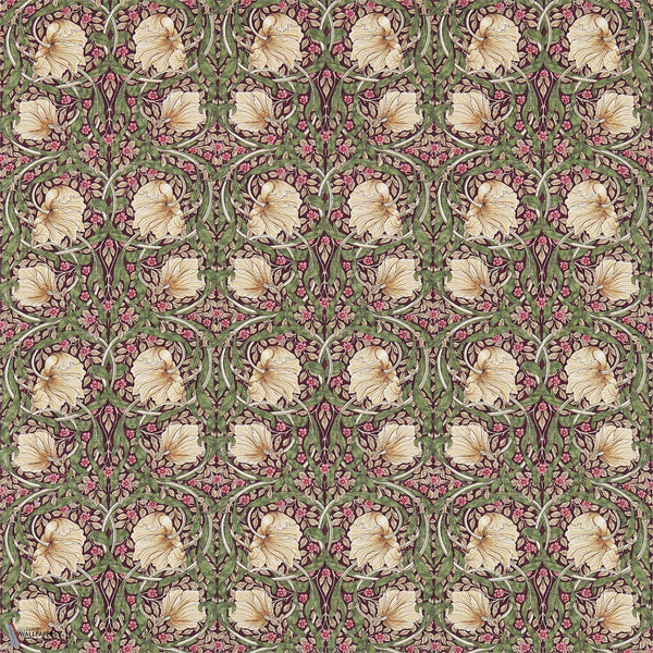 Pimpernel fabric in Aubergine/Olive by Morris & Co