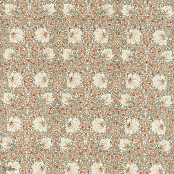 Pimpernel fabric in Linen/Coral by Morris & Co