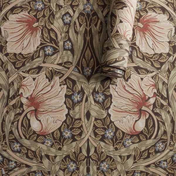 Pimpernel behang in Walnut/Sage van Morris & Co