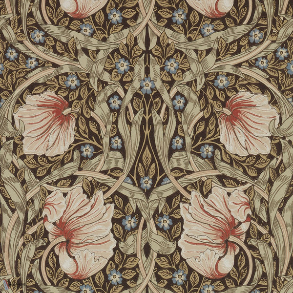 Pimpernel behang in Walnut/Sage van Morris & Co