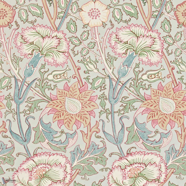 Pink & Rose behang in Eggshell/Rose van Morris & Co