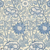 Pink & Rose behang in Indigo van Morris & Co