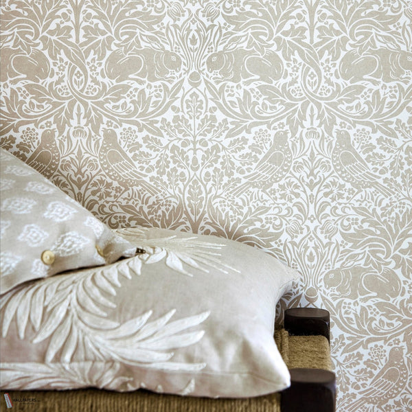 Pure Brer Rabbit wallpaper in Ink/Gold by Morris & Co