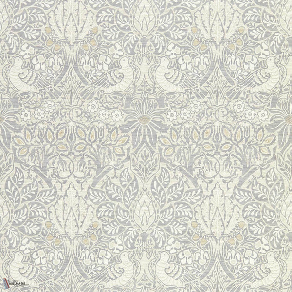 Pure Dove & Rose behang in Cloud Grey van Morris & Co