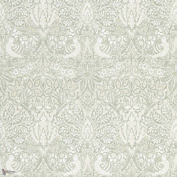 Pure Dove & Rose behang in Grey Blue van Morris & Co