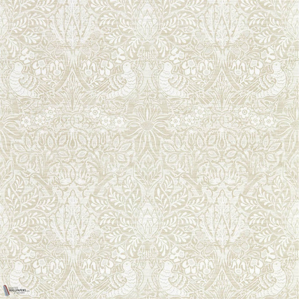 Pure Dove & Rose behang in White Clover van Morris & Co