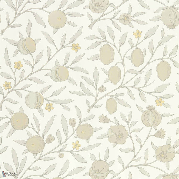 Pure Fruit behang in Poppy/Grey van Morris & Co