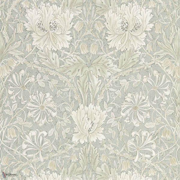 Pure Honeysuckle & Tulip behang in Grey Blue van Morris & Co