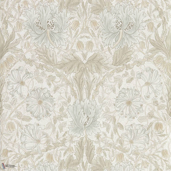 Pure Honeysuckle & Tulip behang in Linen van Morris & Co