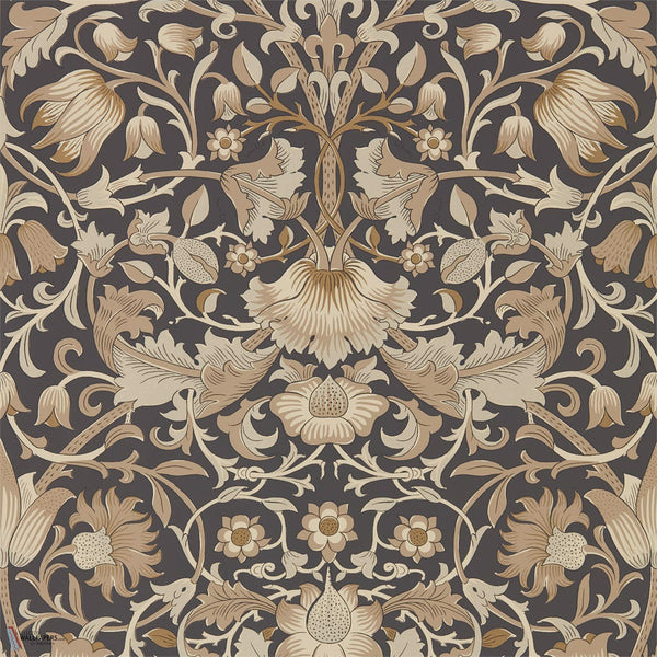 Pure Lodden behang in Charcoal/Gold van Morris & Co