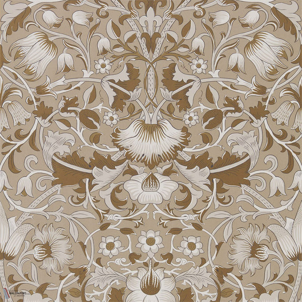 Pure Lodden behang in Gilver/Gold van Morris & Co