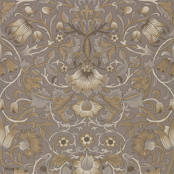 Pure Lodden behang in Taupe/Gold van Morris & Co