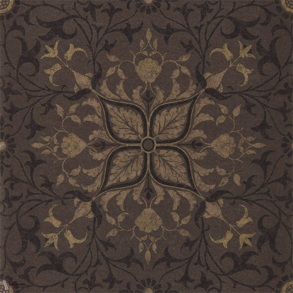 Pure Net Ceiling behang in Charcoal/Gold van Morris & Co