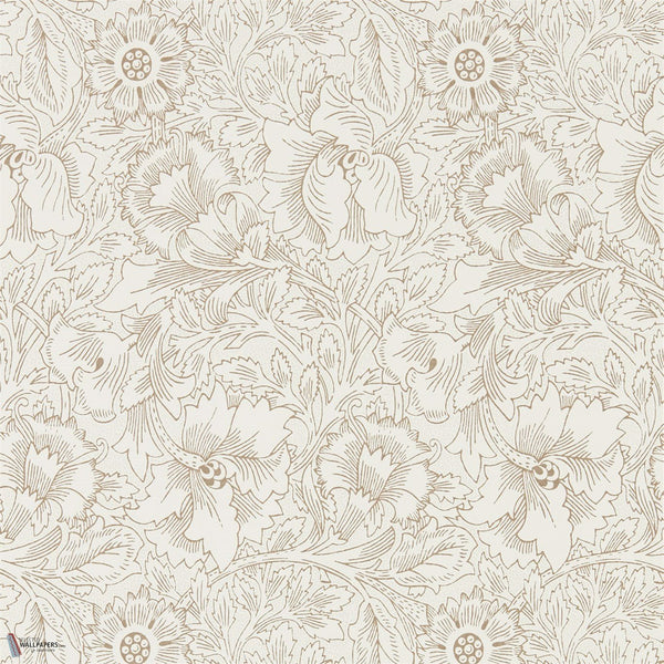 Pure Poppy behang in Cream/Gold van Morris & Co