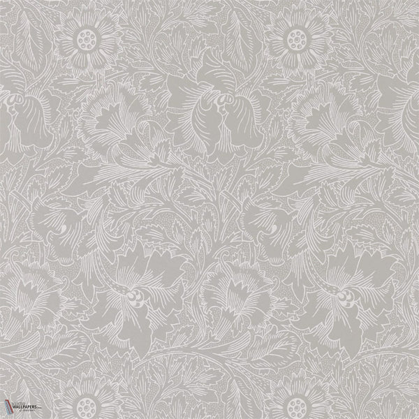 Pure Poppy behang in Dove/Chalk van Morris & Co
