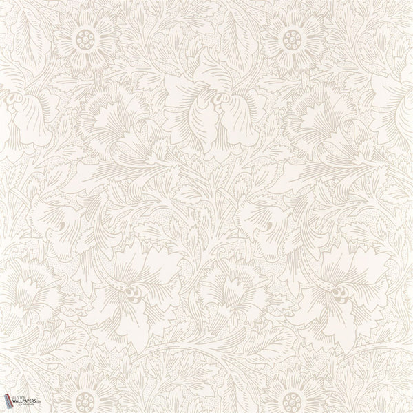 Pure Poppy behang in Ecru/Stone van Morris & Co