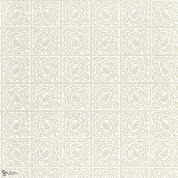 Pure Scroll behang in White Clover van Morris & Co