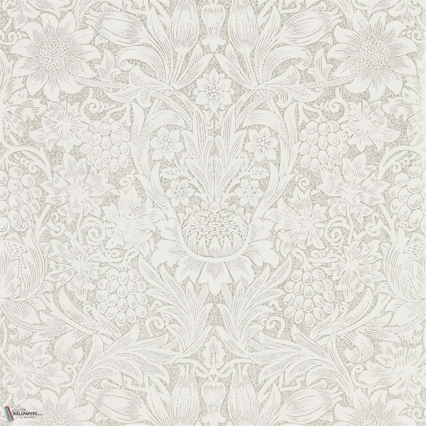 Pure Sunflower behang in Chalk/Silver van Morris & Co