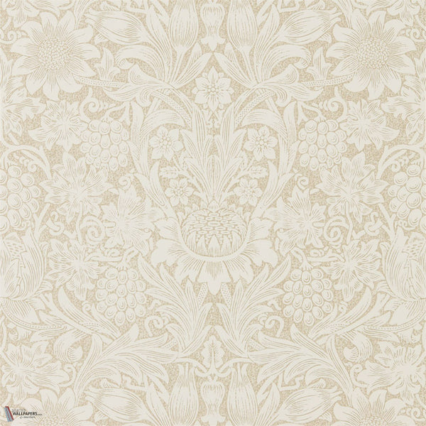Pure Sunflower behang in Parchement/Gold van Morris & Co