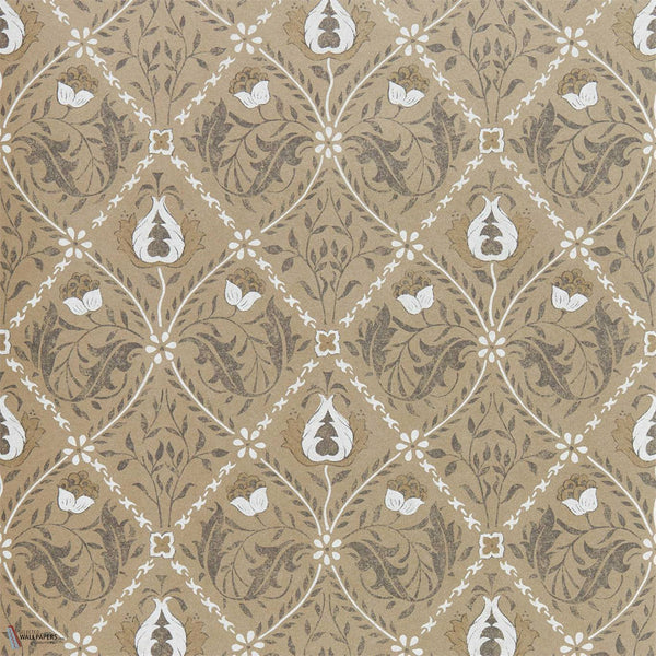 Pure Trellis behang in Gold van Morris & Co