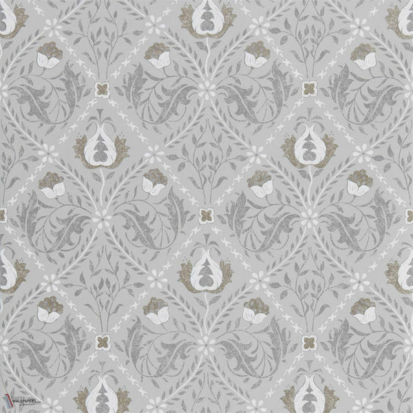 Pure Trellis behang in Grey van Morris & Co