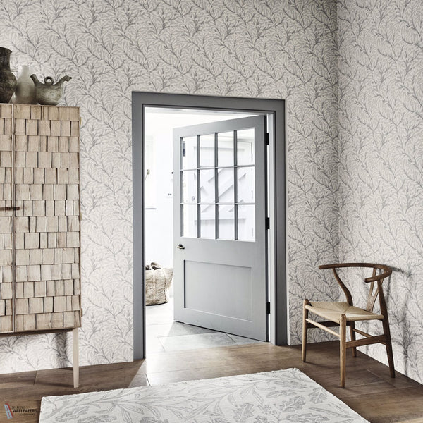 Pure Willow Bough behang in Charcoal/Black van Morris & Co