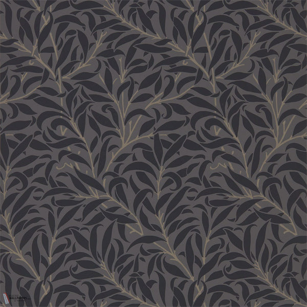 Pure Willow Bough behang in Charcoal/Black van Morris & Co