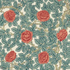 Rambling Rose wallpaper in Emery Blue/Madder by Morris & Co