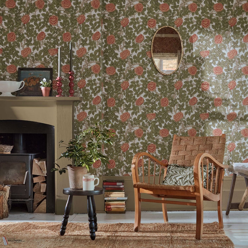 Rambling Rose wallpaper in Twining Vine by Morris & Co