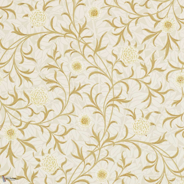 Scroll behang in Vellum/Biscuit van Morris & Co