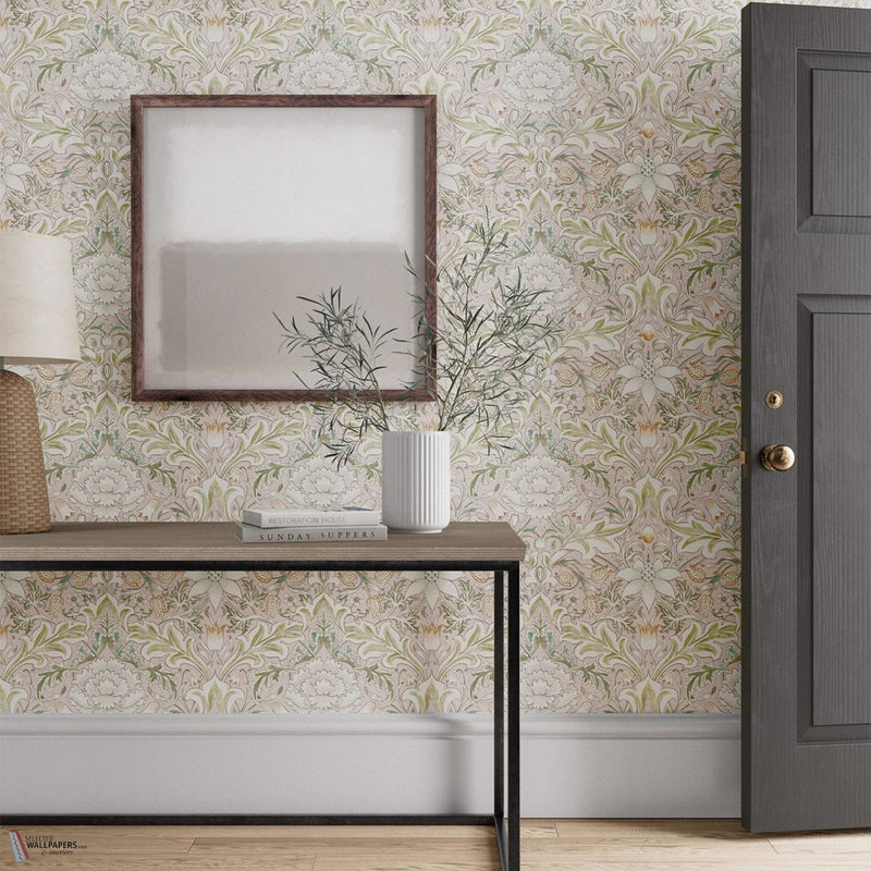 Simply Severn wallpaper in Cochineal / Willow by Morris & Co