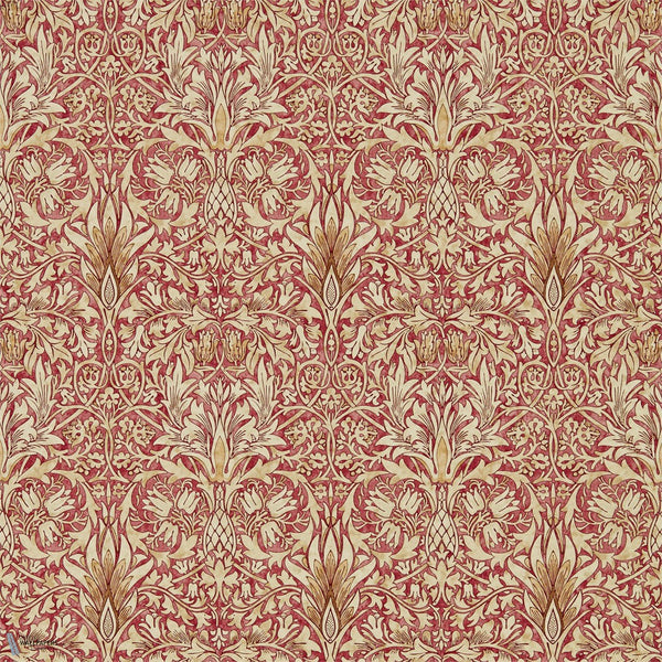 Snakeshead behang in Madder/Gold van Morris & Co