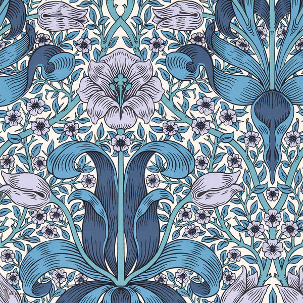 Spring Thicket wallpaper in Indigo/Lilac by Morris & Co