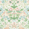 Strawberry Thief papel pintado en Cochineal Pink de Morris & Co
