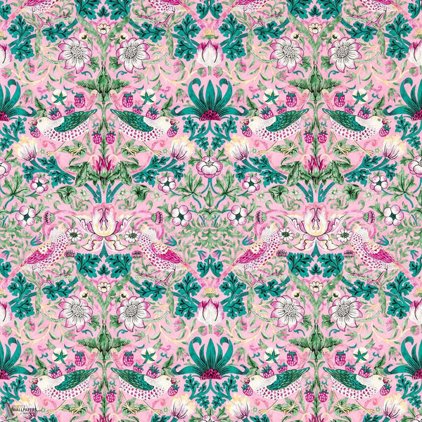 Strawberry Thief papel pintado en Miami Strip de Morris & Co