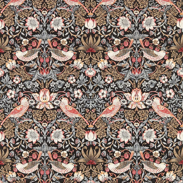 Strawberry Thief papel pintado en Old Fashioned de Morris & Co