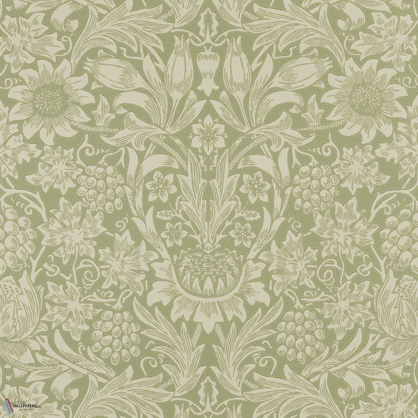Sunflower wallpaper in Artichoke by Morris & Co